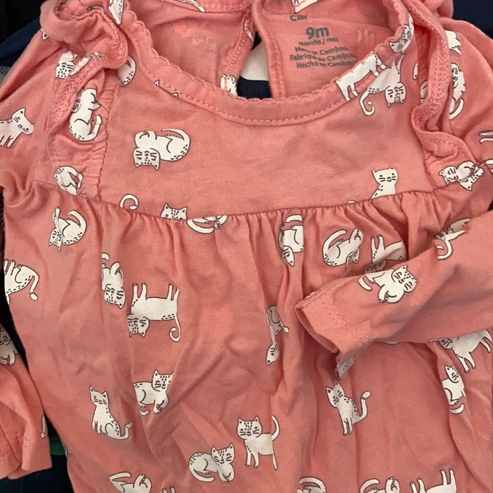 FINAL MARKDOWN Carters 9 month long sleeved kitty Kat one piece